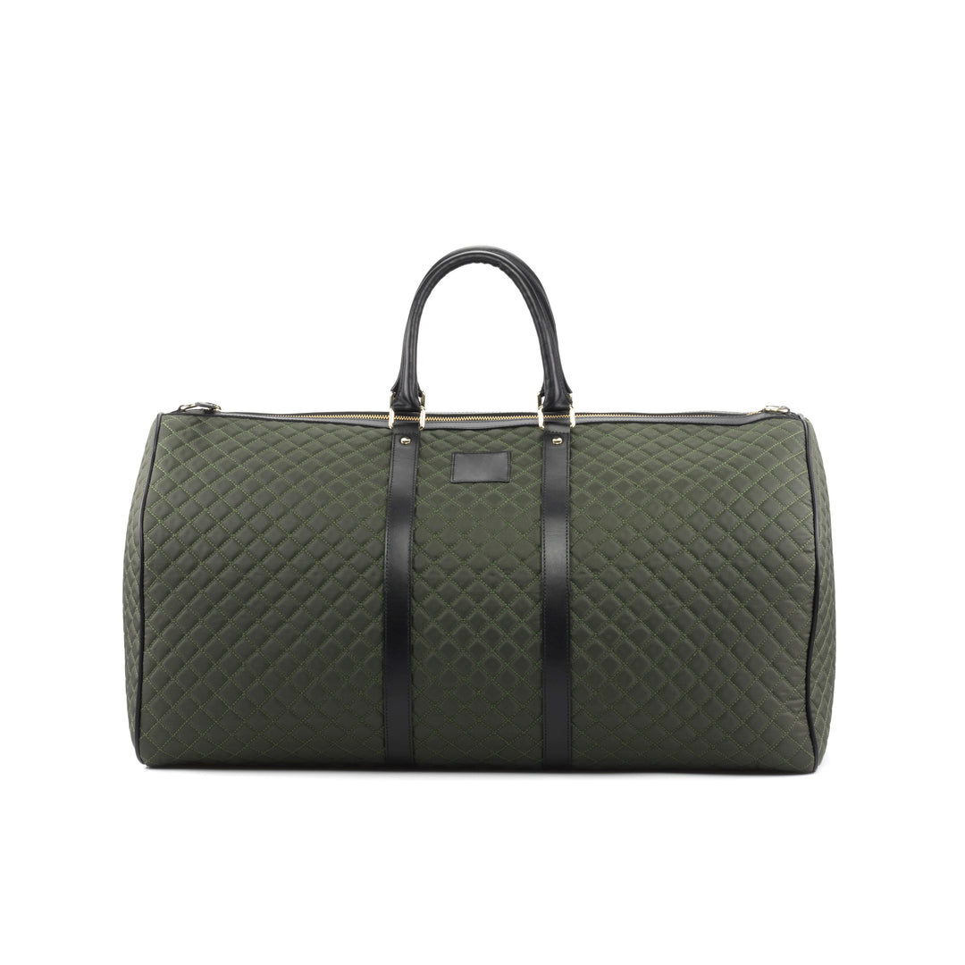 DUFFLE BAG - QUILTED GREEN Front