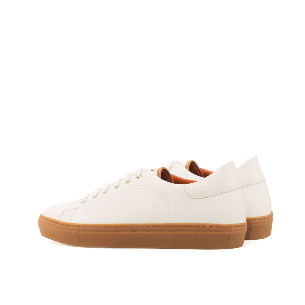 TRAINER - WHITE LEATHER BROWN SOLE Back