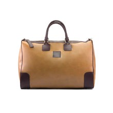 Load image into Gallery viewer, Weekender Bag - Cognac Box Calf &amp; Burgundy Leather
