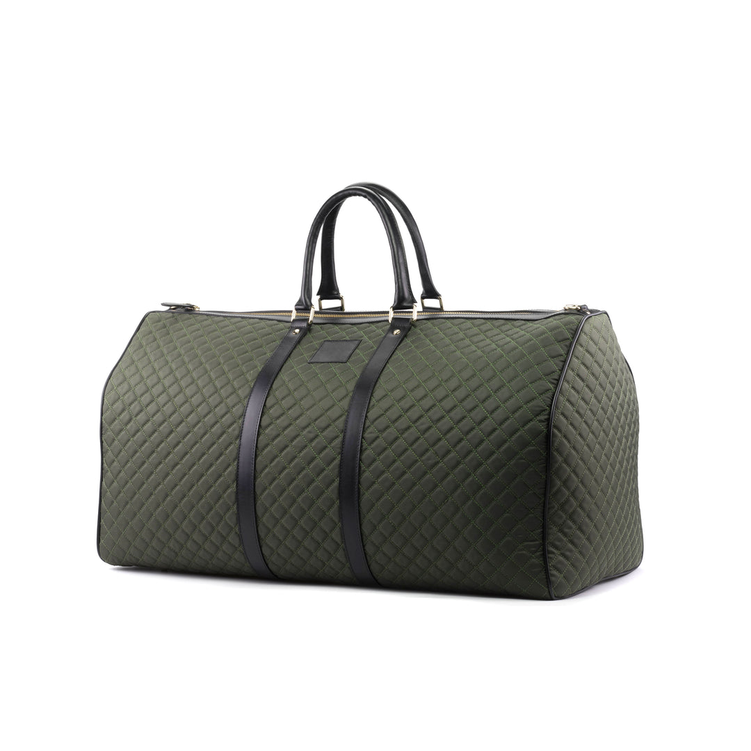 DUFFLE BAG - QUILTED GREEN Side